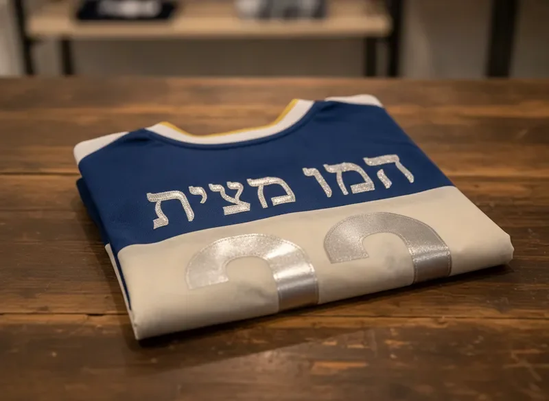 חולצת אוהדים מוכנה למתנה עם כינוי אישי ומספר בעברית